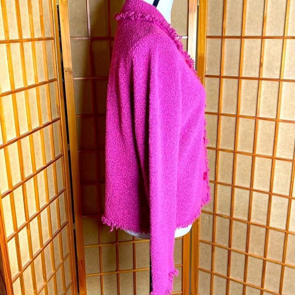 Sigrid Olsen Jacket Sweater Essentials Pink Collared Sweater Jacket - Picture 5 of 13